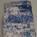 Washable Area Rugs 2'x6' Non-Slip Modern Abstract Soft for Living Room Entryway Bedroom Nursery, Print Pattern, Blue Grey Navy Gray