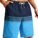 CoozySphere Men's Swim Trunks 9 Inch Bathing Suit Board Shorts with Pockets Swimming Swimsuit Beach Shorts M