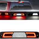NJSBYL LED 3rd Brake Light for RAM 1500 2019 2020 2021 2022 2023 2024 2025 Rebel HFE Laramie Red Lens Third High Mount Stop Brake Lamps White LED Rear Center Roof Cargo Lights with Seal Foam Gaskets