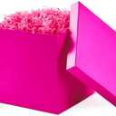 Hallmark Medium Gift Box with Lid and Shredded Paper Fill (Hot Pink 7 inch Box) for Anniversaries, Bridal Showers, Bachelorette, Bridesmaids Gifts, Valentine's Day, All Occasion