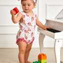 UNICOMIDEA Baby Girl Clothes 0-24 Months Floral Sleeveless Baby Cowgirl Newborn Romper Jumpsuit Outfit Set with Headband (White)