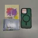 YENAPOON for iPhone 13 Pro Case, Matte Magnetic Phone Case with 1 Screen Protector, Support for Magsafe, Translucent Frosted Slim Shockproof Protective Cover for iPhone 13 Pro 6.1 inch, Dark Green