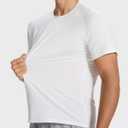 Men's Sun Protection Shirts Lightweight Athletic Quick Dry Rash Guard Cooling Tee (White, M)