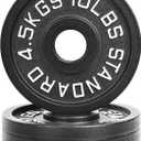 Fitvids 2-Inch Olympic Cast Iron Weight Plate for Strength Training & Weightlifting, Multiple Sizes