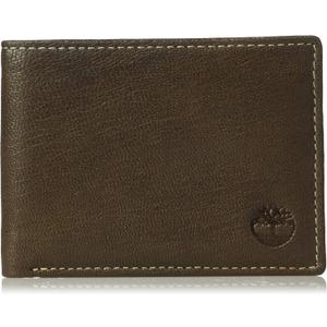 Timberland Men's Genuine Leather Passcase Security RFID Wallet (Dark Brown)