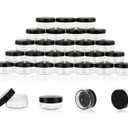 ZEJIA 10 Gram Sample Containers, 40 Count Cosmetic Containers with Lids, Refillable Empty Sample Jars, Small Plastic Containers with Lids (Black)