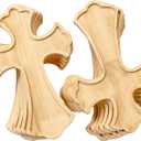 12 Pack 12 Inch Unfinished Wood Crosses Natural Solid Wooden Cross for Crafts (12 x 8 x 0.6 Inches)