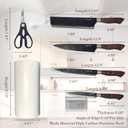 Knives Set with Block,6pc Chef Knife Set High Carbon Stainless Steel Sharp Knives with Universal Knife Block Suitable for Kitchen, Anti-Rust Kitchen Knife Block Set,Space-saving, Safer and Tidier (White)