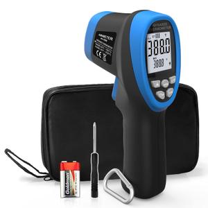 AIOMEST Digital Infrared Thermometer - Non Contact High Temperature AI-1500 Infra Pyrometer Temp Gauge -58~2732 Handheld IR Laser Reader for Cooking Kiln HVAC (NOT for Human Temp) (Blue)