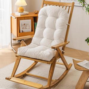 Outdoor Adirondack Chair Cushion, Water-Repellent & Fade-Resistant Patio Cushion, Thick High-Density Padding with Non-Slip Straps, All-Weather Replacement Cushion for Outdoor Furniture, 44 inches x 19 inches x 4 inches