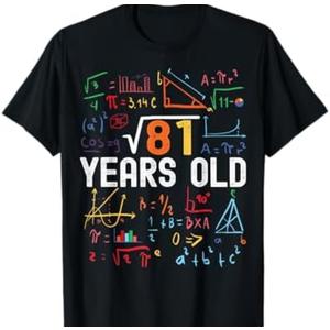 Square Root of 81 9th Birthday 9 Years Old Birthday T-Shirt, Size Medium