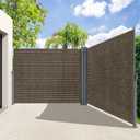 KANAGAWA 71'' x 236'' Retractable Side Awning - Folding Patio Privacy Screen | Waterproof & UV-Resistant Outdoor Shade Divider for Patio, Garden, Balcony & Commercial Use (Mocha)