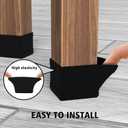 1.5" Square Non Slip Furniture Leg Coasters,16PCS Caster Cups, Rubber Pads Hardwood Floors Protectors for Sofa Bed Piano, Table and Chair Leg Anti Slide Floor Protector.(1 1/2 Black)