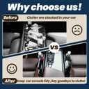 2 Pack Car Leather Cup Holder Gap Bag - Car Seat Gap Filler & Organizer, Seat Gap Storage Box Organizer Car Accessories for Women Men(Black Driver's + Passenger)