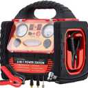 2200 Amp Car Jump Starter with Air Compressor,Portable Power Station with 260 PSI Tire Inflator,400W Power Inverter Dual AC/DC Ports,2.1A USB Port,Battery Clamps