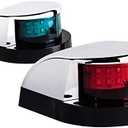 LED Boat Navigation Light Red and Green LED Marine Navigation Light Boat Bow Light for Pontoon and Small Boat (Silver New Version)