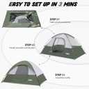 Camping Tent 2-4 Person, Waterproof Windproof Tent with Rainfly Easy Set up-Portable Dome Tents for Camping