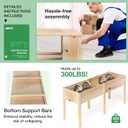 MIXC 72L X 23W Raised Garden Bed Outdoors with Legs, Elevated Reinforced Wooden Large Planter Box for Backyard, Patio, Balcony w/Divider Panel, 6 Legs, 300lb Capacity