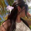 WELROG 3 Pcs Lily Flower Hair Claw Clips, Large Non-Slip Hair Claws for Thick Hair, Artificial Flower Clips(White+light pink+purple)