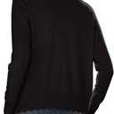GRECERELLE Women's Long Sleeve V-Neck Button Down Cardigan Knit Shrugs Sweater (Black) Medium 