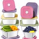 8-Piece Stainless Steel Food Storage Containers Set with 4 Colorful Lids  Airtight & Leakproof for Meal Prep, Lunch, Leftovers  BPA-Free, Dishwasher Safe  Durable Kitchen & Office Organizers