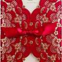 20x Red Laser Cut Wedding Invitations Cards with Foil Gold Floral & Bowknot Cardstock for Engagement Wedding Birthday Fancy Party Invites Favors (20PCS Blank)