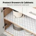 Drawer & Shelf Liner 12In x 20FT- Non-Adhesive Kitchen Cabinet Liners, Waterproof, Non-Slip, Easy to Cut, Reusable Shelf Paper for Dresser Closets Pantry (White Diamond)