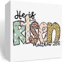 Christian Easter Decor, Easter Bible Verse Decor, Easter Jesus Decor, Easter Bunny Retro Cross Decor, Wooden Box Decor for Rustic Home Bedroom Living Room Table Shelf Office-He is Risen Matthew 28:6