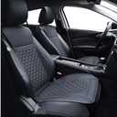 Elantrip 2PCs Front Car Seat Covers Leather Water Proof Seat Protector Universal fit for Most Cars SUVs and Trucks Black