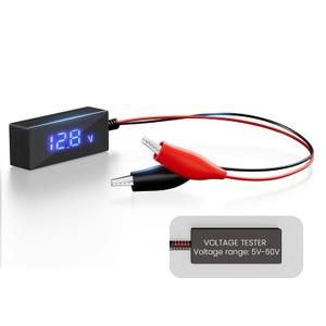 POWOXI 6V/12V/24V/48V Battery Tester, 12v LCD Display Universal Battery Checker Small 6v Battery Tester for 4.5~60V All Batteries & Solar Panels