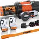 ORCISH 4500 lb 12V DC Waterproof Electric Winch, ATV/UTV Winch Kit for Towing, 1/4"50' Synthetic Rope with Both Wireless Handheld Remote and Corded Control Recovery, Easy Assembly Winches (4500 lbs)