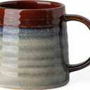 Ceramic Coffee Mugs, 16oz, Large Capacity, Wide Bottom, Transmutation Glaze Craft, Handmade Pottery Mug, Tea Cups with Handle for Office/Home, Dishwasher and Microwave Safe (Black Red)