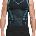 Men's Compression Shirts Athletic Sleeveless Tank Top Dry Fit Running Sports Workout Base Layer Undershirt Black (Black, XXL)