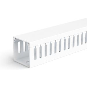 ZhiYo 2x2in Professional Server Rack Cable Management Raceway, Cable Raceway Kit, Electrically Safe PVC Open Slot Wire Cover, Cord Hider for Under Desk/Computer/Network Cords White
