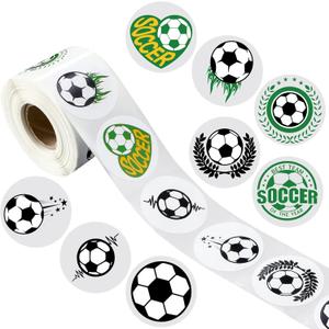 Teling 500 Pcs Soccer Ball Sticker Set Waterproof Self-Adhesive Football Stickers for Scrapbooks Helmet Jars Sports Party Supplies Decals