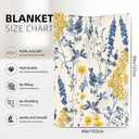 Vintage Wildflower Blanket Gfits for Women Men Kids Botanical Throw Blankets Soft Lightweight for Home Decor Couch Bed Sofa 40x50 Inches