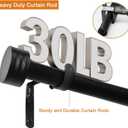 Black Curtain Rod 18-45 inch, 1 inch Adjustable Heavy Duty Curtain Rods, Modern Drapery Rods with End Cap Finials, Window Treatment Rod for Home and Office