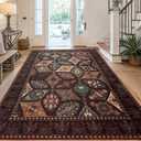 Moroccan Boho Floral Geometric Patchwork Washable 8x10 Large Rug
Vintage Distressed Non Slip Throw Carpet for Bedroom Livingroom Kitchen Hallway Entryway Office Dining Room Docer, Brown