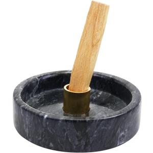 Wadayu Handmade Natural Marble Incense Holder for Sticks and Cones-with 9 Holes, Multi-Functional Incense Burner Holder for Incense Sticks and Cones, Perfect Home Decor (Black Marble, 4.7inch)