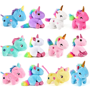Golray 10Pcs Mini Unicorn Plush Stuffed Animals, Unicorn Party Favors Keychains for Girls Birthday, Easter Basket Stuffers, Easter Egg Fillers, Classroom Rewards Carnival Prizes Goodie Bag Stuffers