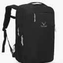 Hynes Eagle TSA Friendly Travel Backpack for Men Women Carry on Backpack 40L Flight Approved Laptop Backpack for 17 inches Compressible Weekender Bag Overnight Backpack Jet Black