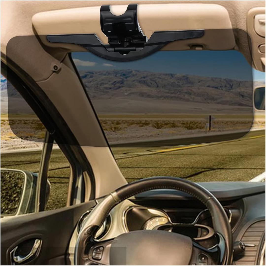 Sun Visor Extender,HD wear-Resistant PC LensAnti- Polarized/Anti-GlareAdjustable car Visor Extender, Driving Goggles, Easy to Install Sun Visor Extender for carBlack (ZYB-1)