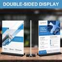 Seencool 8.5x11 Acrylic Sign Holder Vertical Double-Sided Tabletop Sign Holder with Black Base, Plastic Picture Frame Paper Holder, Clear Menu Display Stand for Office Restaurant Store Home 8 Pack