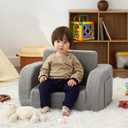 Toddler Couch, 2-in-1 Toddler Chairs Comfy 1-3 Years Old, Toddler Chair for Girls and Boys, Kids Couch Bed Fold Out, Convertible Baby Sofa to Lounge Chair for Playing, Reading, Napping, Grey