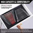 ALOANES 78-Slot Metal Wrench Organizer, Heavy Duty Wrench Organizer Tray for Tool Box, Professioanl Fit SAE & Metric Wrench Storage, 6 Pack Wrench Holders(3 Colors)