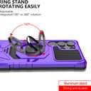 2 x Ailiber Case for Samsung Galaxy S24 Ultra 5G, Samsung S24 Ultra Phone Case with Screen Protector, Ring Kickstand for Magnetic Car Mount, Military Grade Shockproof Protector Cover for S24 Ultra-Purple