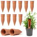 12 Pcs Self Watering Spikes Small Terracotta Plant Watering Stakes Devices Vacation Self-Watering Stakes for Indoor/Outdoor Plants
