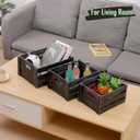 Storage Crates 3 Pack Wooden Nesting Crates with Handles,Rustic Storage Container Boxes,Farmhouse Decorative Baskets for Storage,Display,Decor,Black