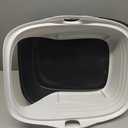 Arm & Hammer Rimmed Cat Litter Box with High Sides and Microban, Made in USA (Pearl White/ Dark Gray)