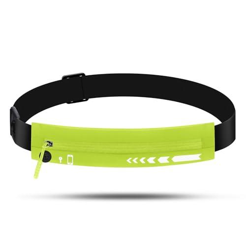 USHAKE Slim Running Belt for Women Men-Runners Phone Holder Fanny Pack, Adjustable, Bounce Free Waist Pouch bag for Workout, Money Belt, Run Gear Accessories Yellow